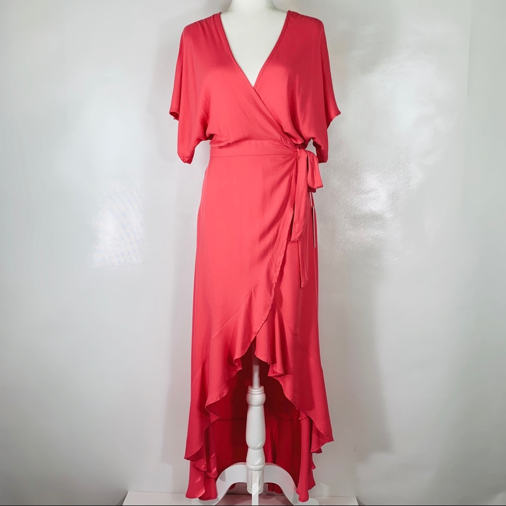 Young Fabulous and Broke Hi Low Ruffle Wrap Maxi